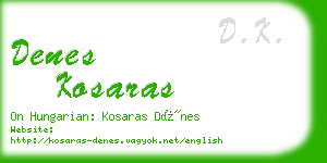 denes kosaras business card